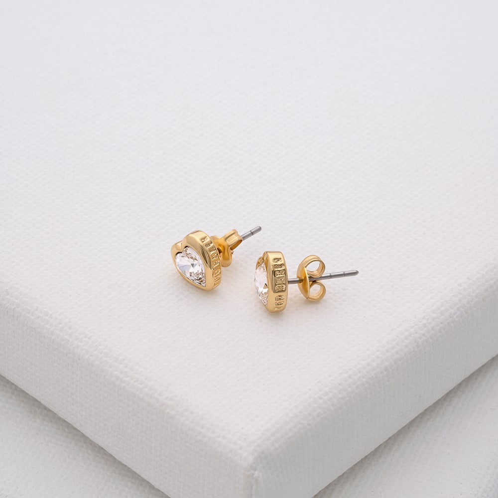 Ted Baker HAN Gold Tone Crystal Heart Stud Earrings TBJ1654-02-02