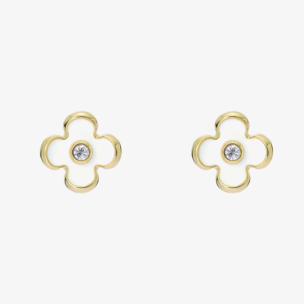 Ted Baker GAYLA White Flower Stud Earrings TBJ4143-02-08