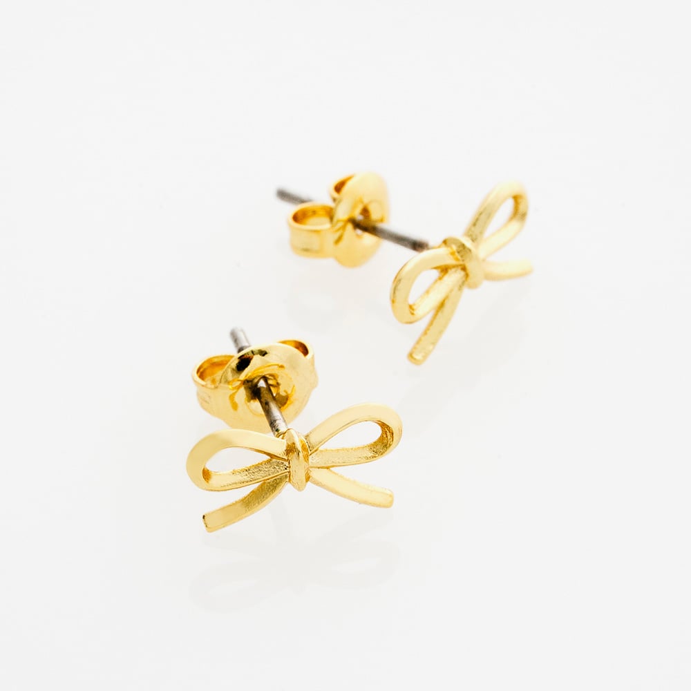 Ted Baker Brooke Gold Tone Mini Bow Stud Earrings TBJ4156-02-03