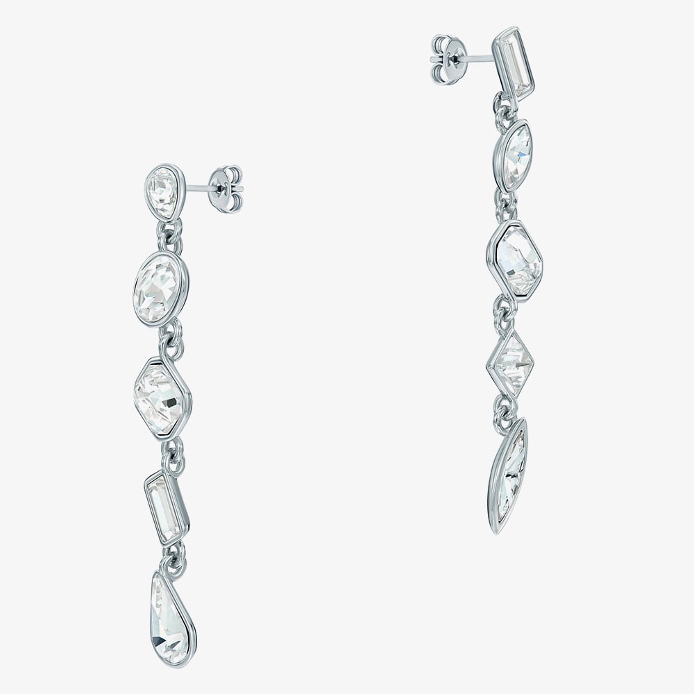 Ted Baker JULIANNA Silver Tone Plated Multi Cut Crystal Drop Earrings TBJ4202-01-02