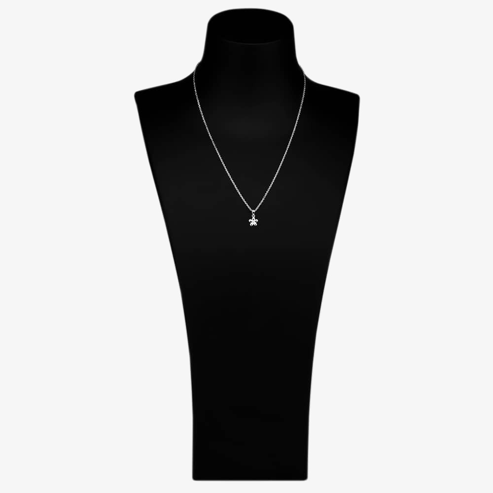 Fleur Kids Sterling Silver Cubic Zirconia Flower Pendant Necklace AZP116804