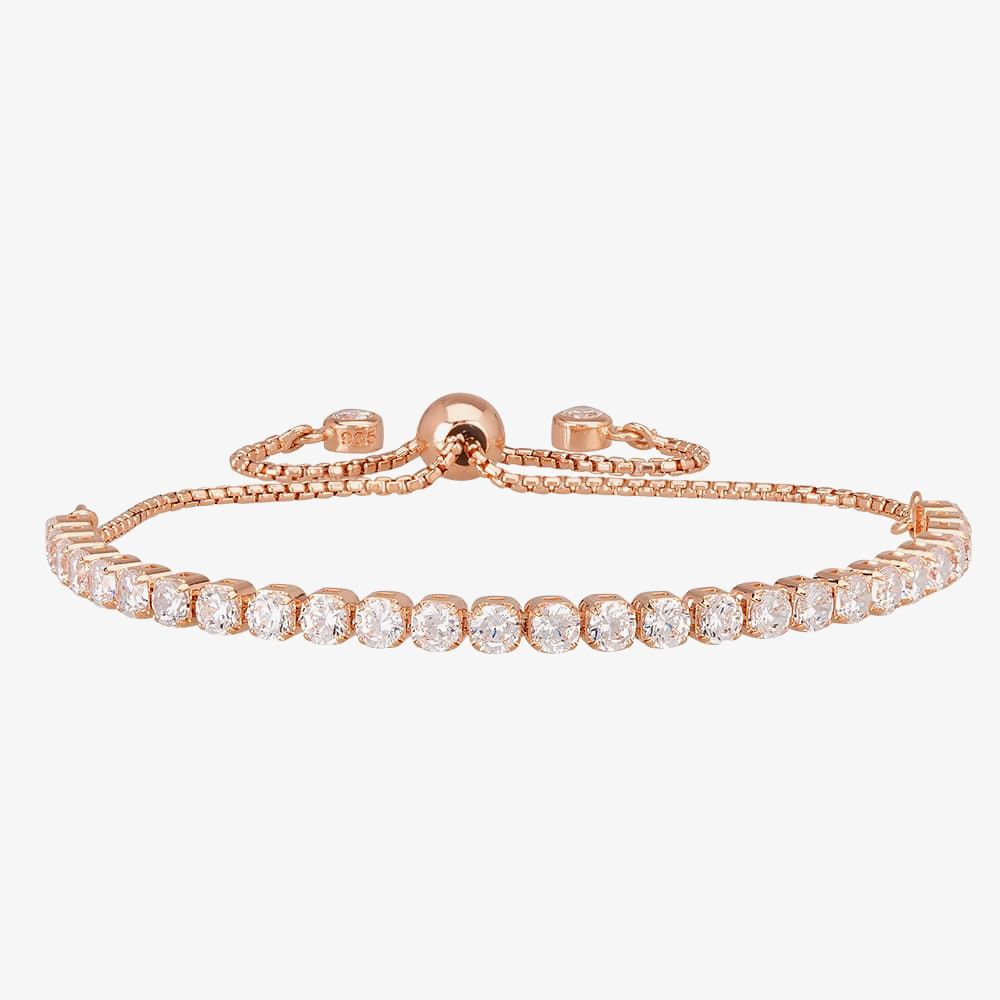 Isabella Verona Rose Gold Tone Cubic Zirconia Toggle Bracelet SBBCSRI17XXXA0-R