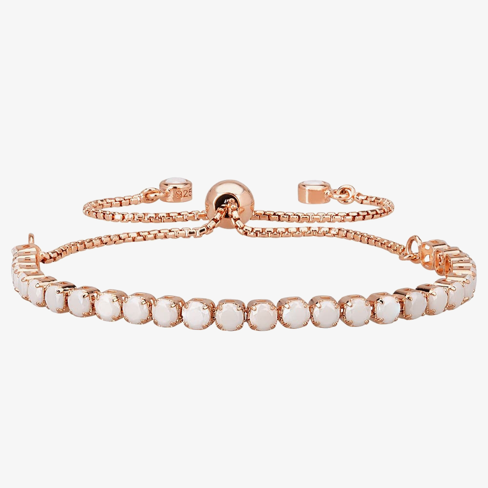 Isabella Verona Rose Gold Tone White Enamel Toggle Bracelet SBBCCRI17XXX4A0-R
