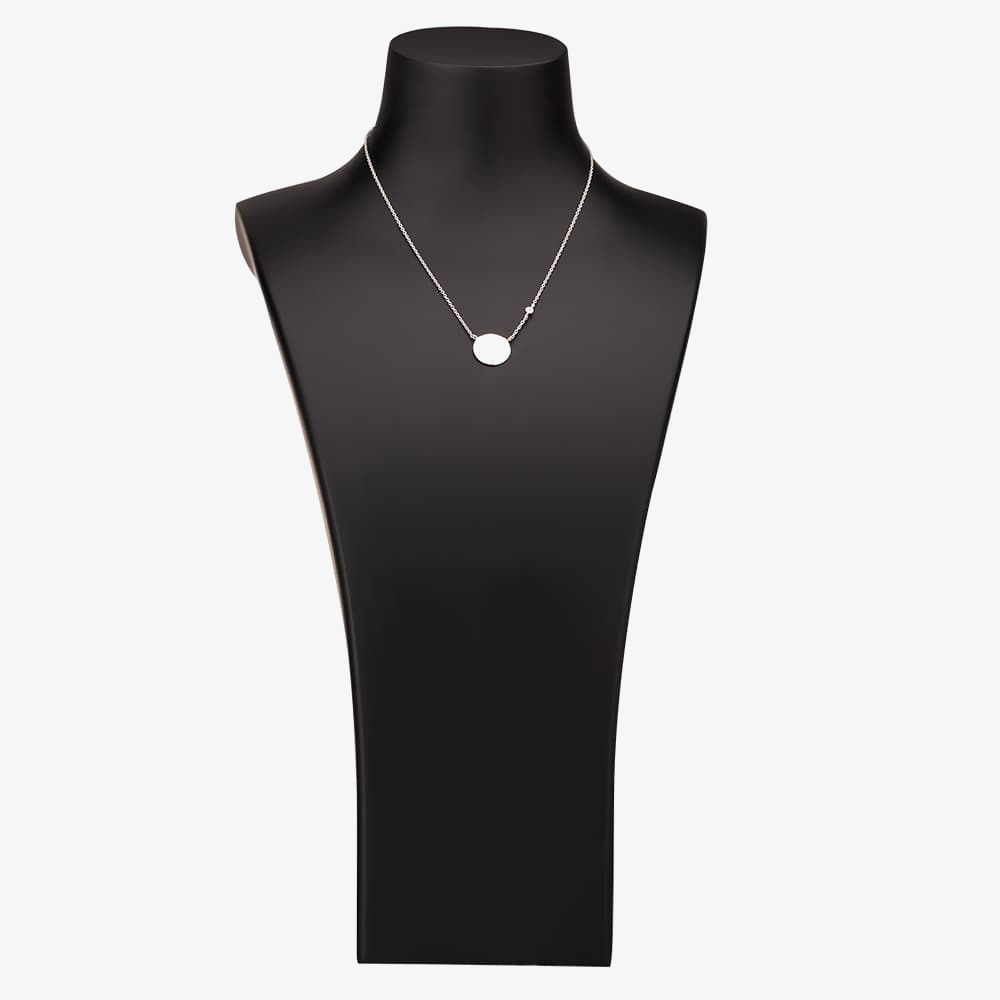 Isabella Verona Silver Cubic Zirconia Disc Necklace NES-825-2