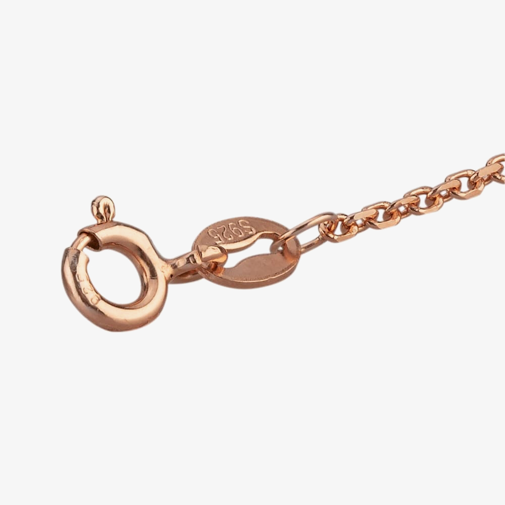Isabella Verona Rose Gold Tone Cubic Zirconia Disc Necklace NES-825-4