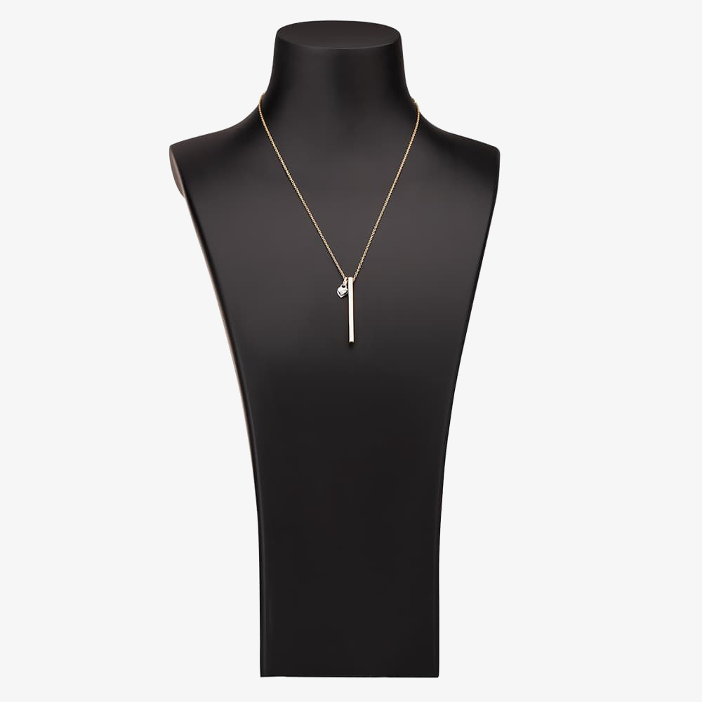 Isabella Verona Gold tone Bar and Heart Pendant NES-972-1