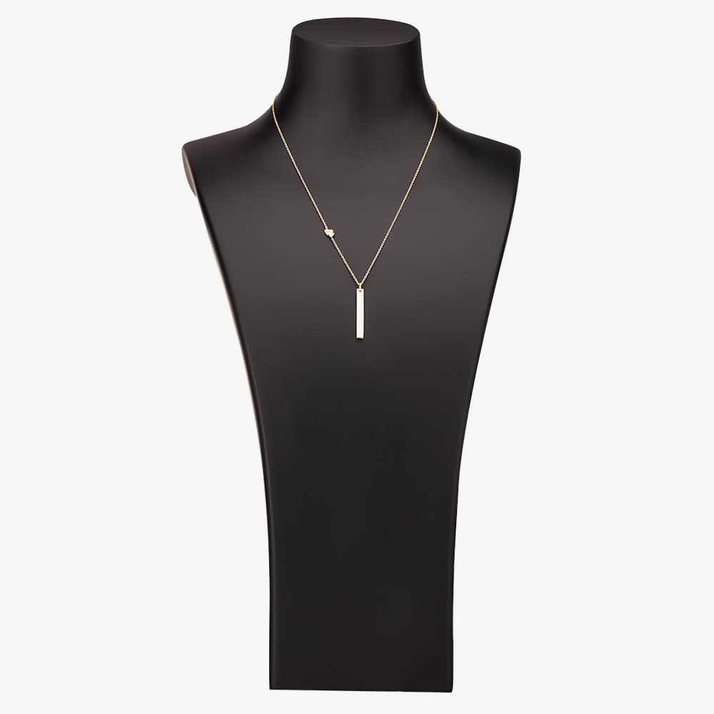 Isabella Verona Gold tone Heart Station Bar Pendant NES-974-2