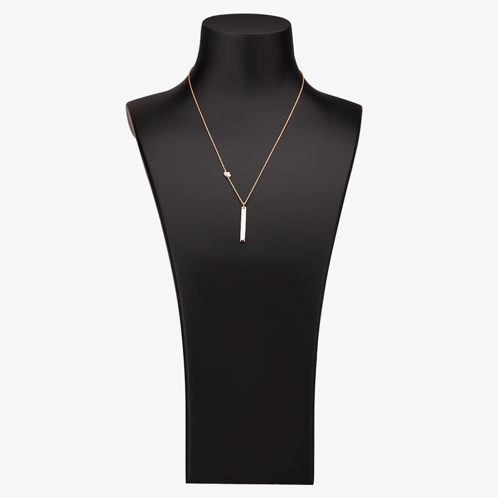 Isabella Verona Rose Gold tone Heart Station Bar Pendant NES-974-3
