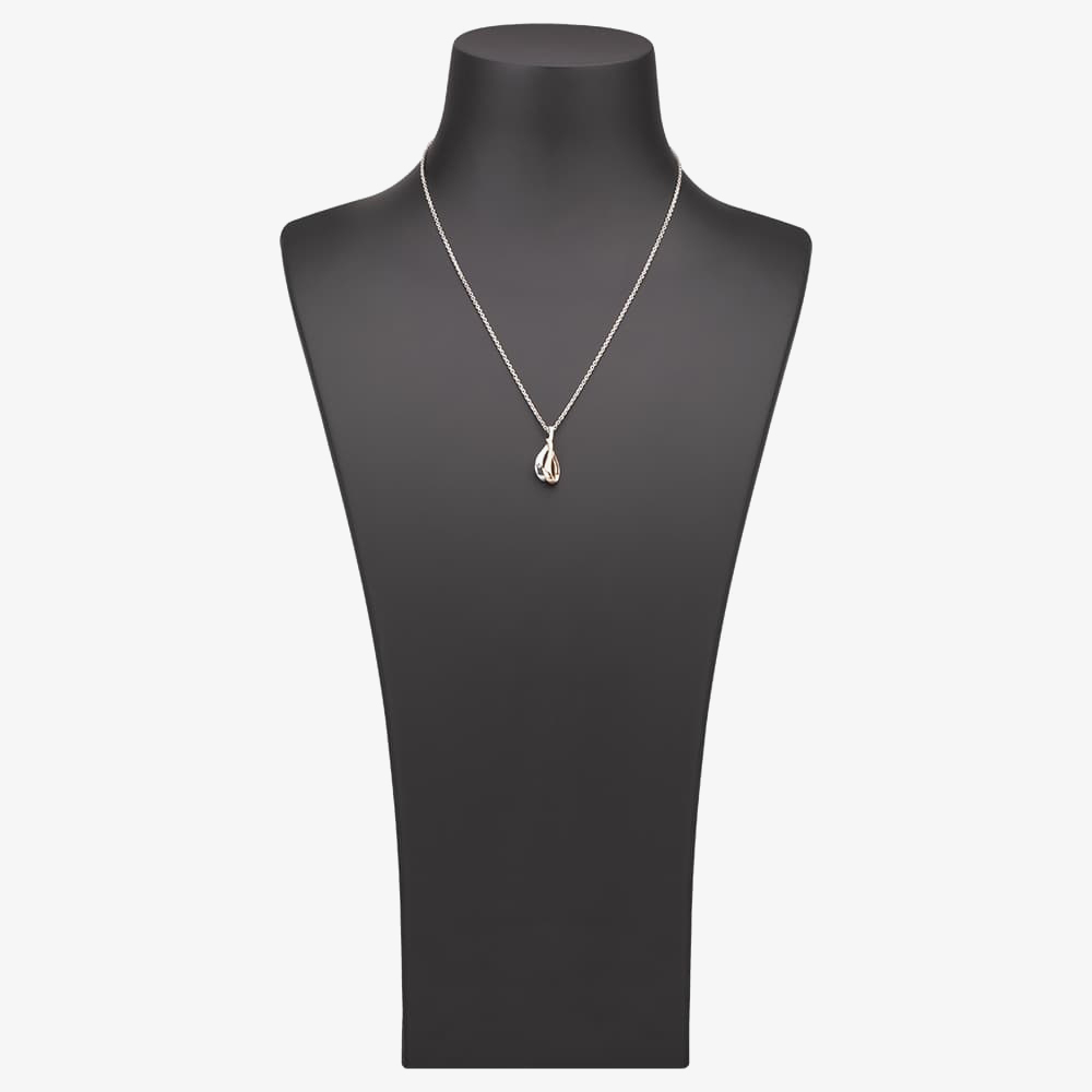 Silver Sparkle Two-Tone Looping Ribbons Pendant DP339CRG0.5(T)
