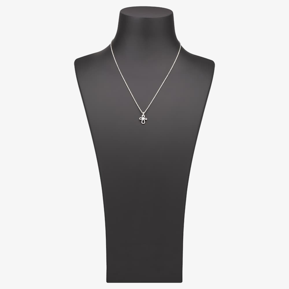 Silver Sparkle Silver Flower Petals Pendant DP342C(T)
