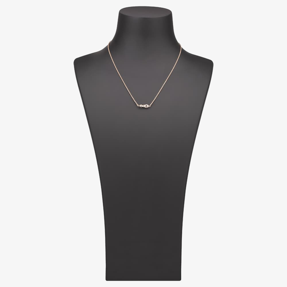 Silver Sparkle Rose Infinity Bow Necklace DP346CRRG0.5(T)
