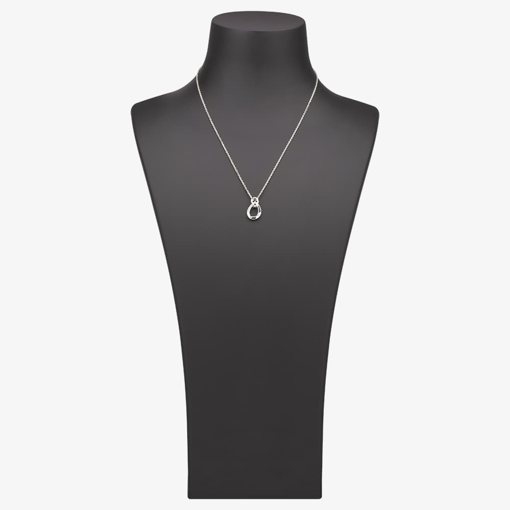 Silver Sparkle Silver Cradled Teardrop Pendant P3175C(T)