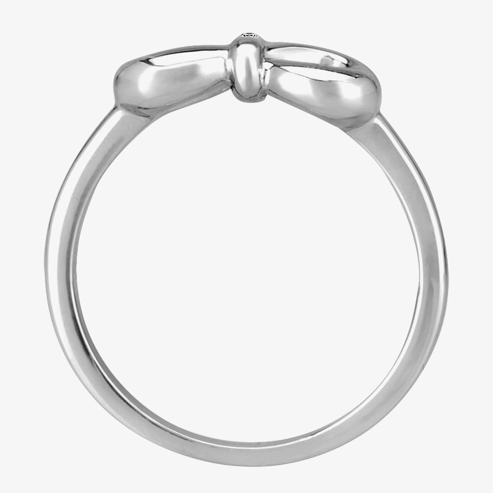 Silver Sparkle Silver Infinity Bow Ring DR346C(T)