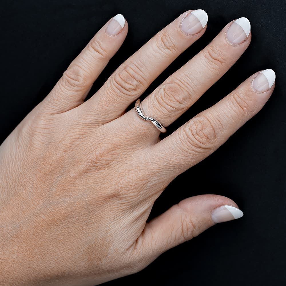 Silver Sparkle Silver Spinning Droplet Ring DR364C(T)