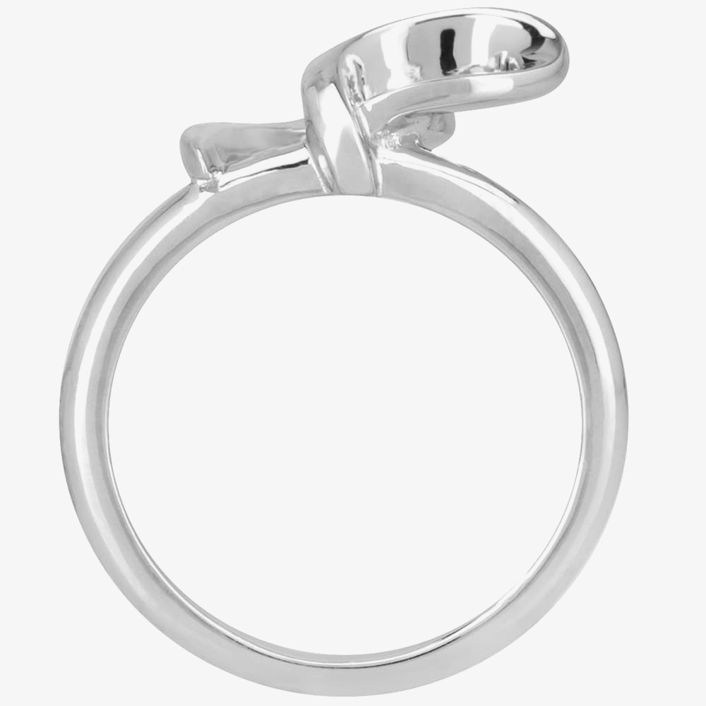 Silver Sparkle Silver Abstract Knotted Heart Ring DR365C(T)