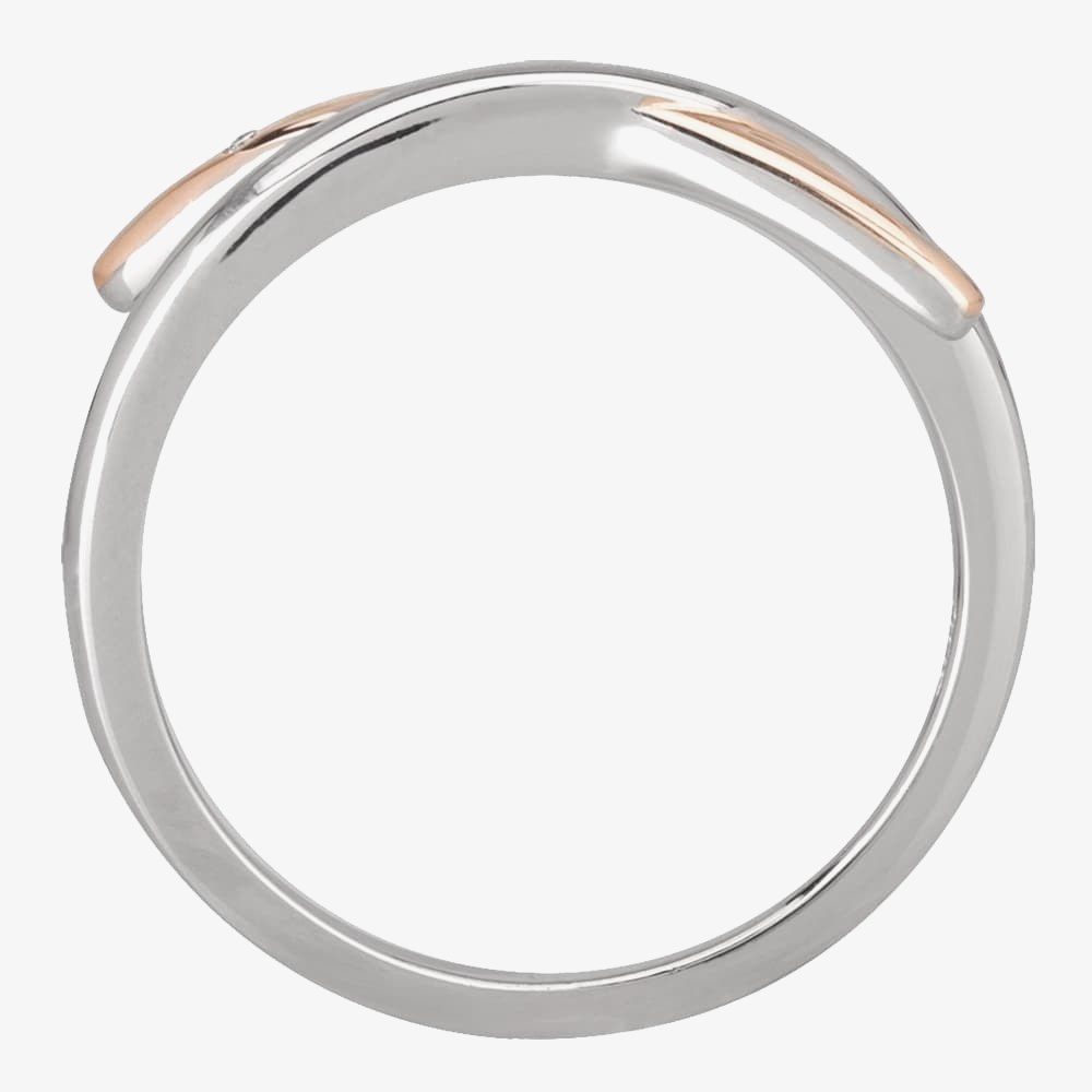 Silver Sparkle Two-Tone Fingers Crossed Ring R3263CRG2M(T)