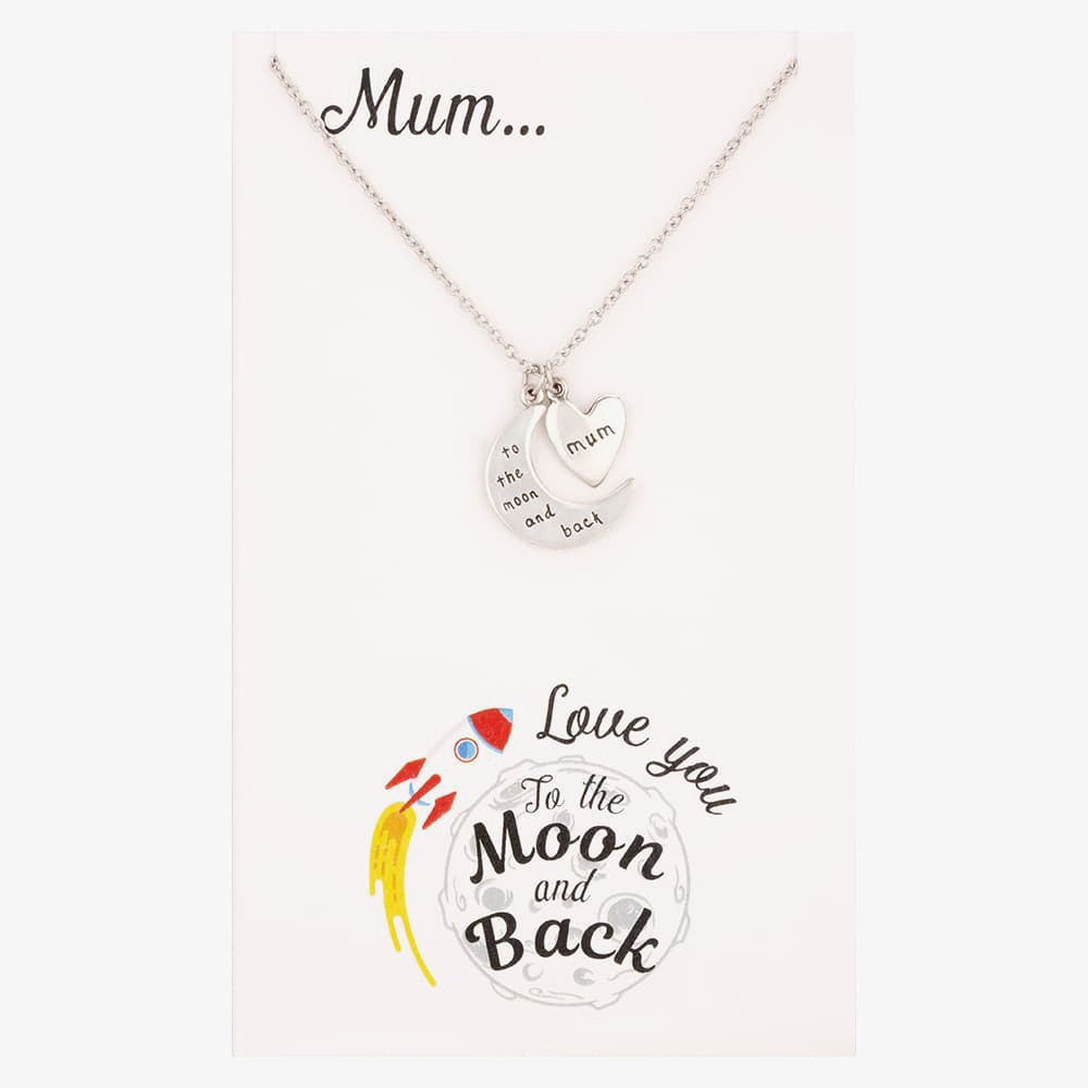 Product photograph of Sentiments Mum Moon And Love Heart Pendant 17394 from The Jewel Hut