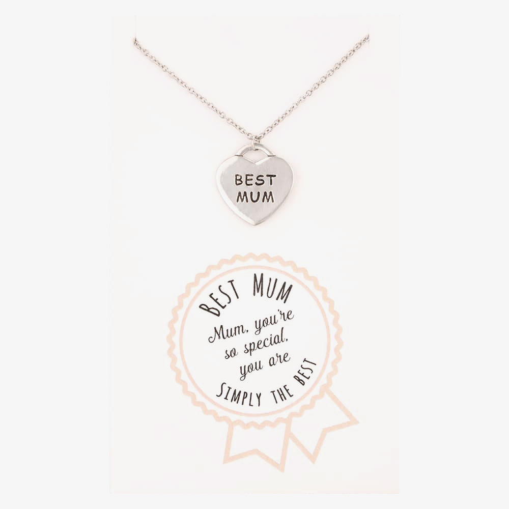 Product photograph of Sentiments Best Mum Engraved Heart Pendant 13788 from The Jewel Hut