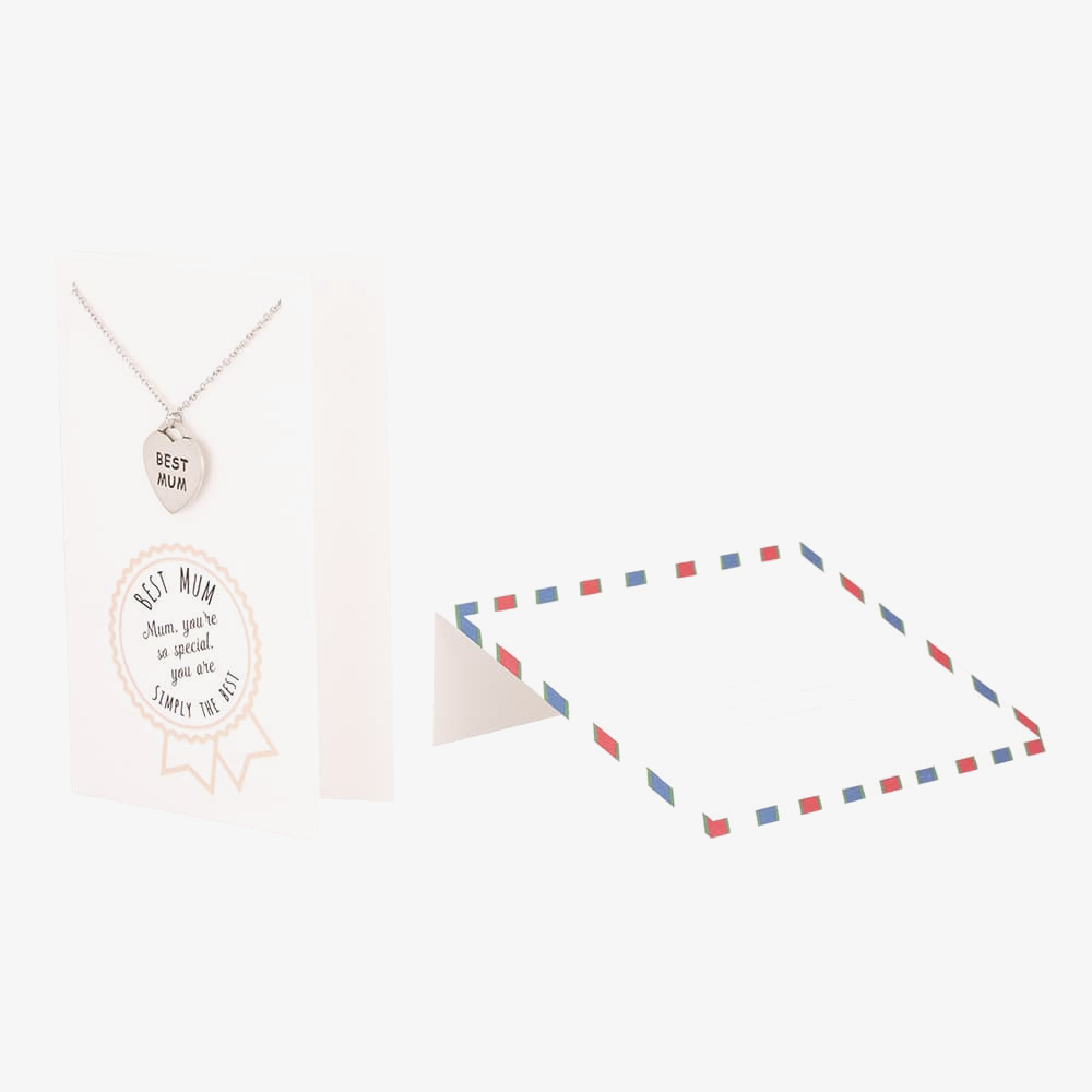 Sentiments Best Mum Engraved Heart Pendant 13788