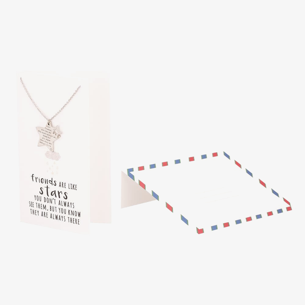 Sentiments Good Friends Engraved Star Pendant 18383