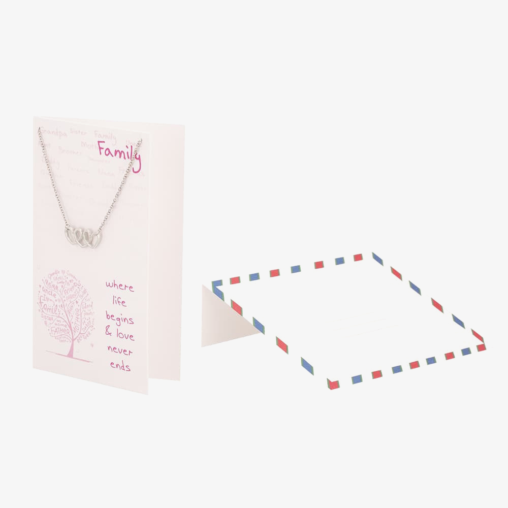 Sentiments Family Triple Intertwined Heart Necklace 16665