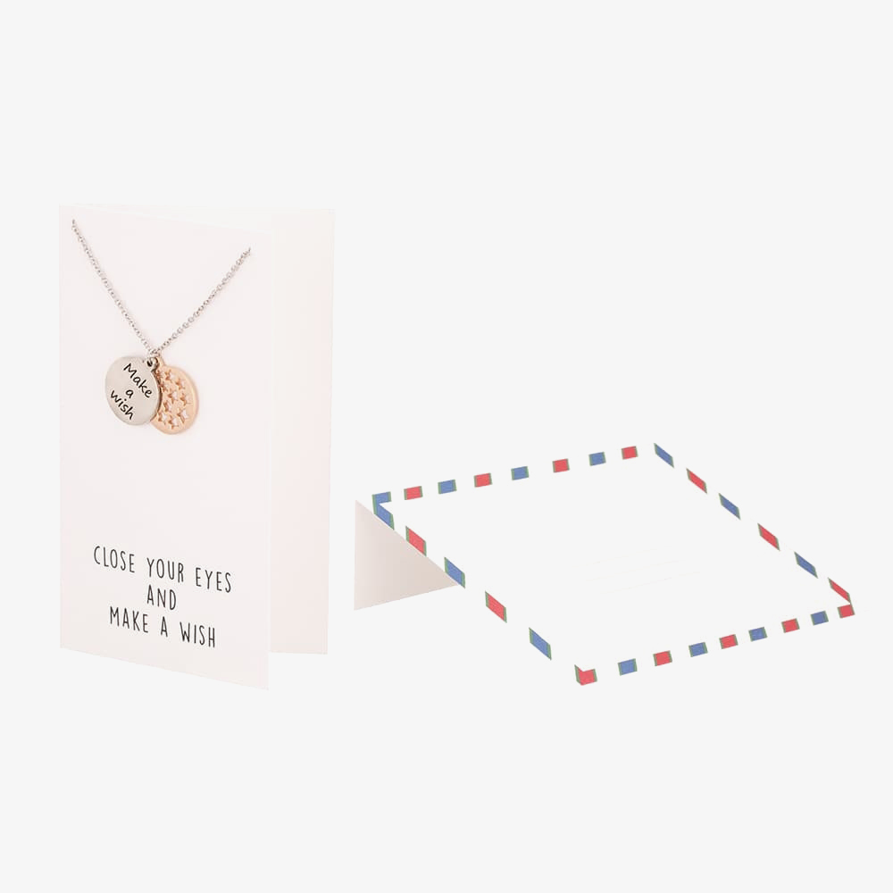 Sentiments Close Your Eyes and Make A Wish Two-Tone Pendant 18517