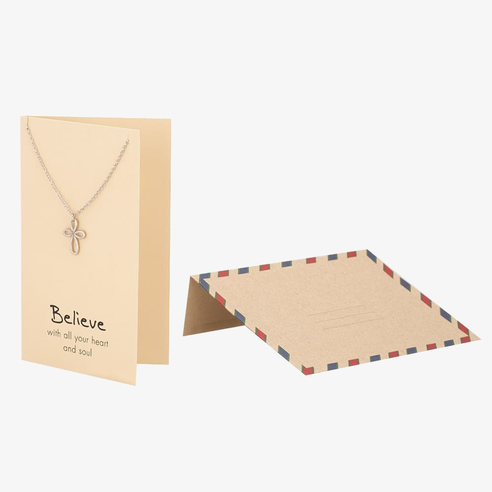 Sentiments Believe With All Your Heart and Soul Palm Cross 17485