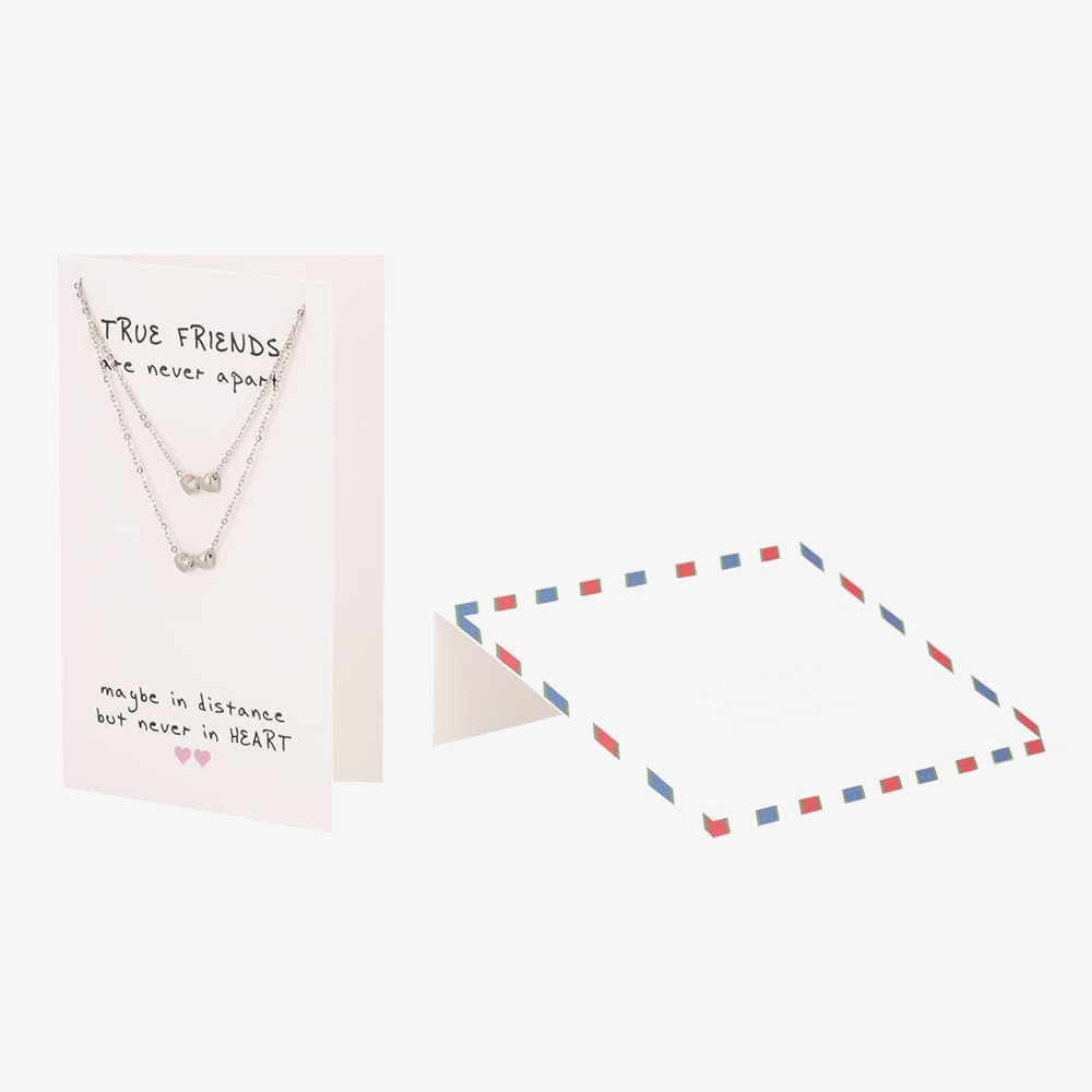 Sentiments True Friends Matching Heart Necklaces 12913