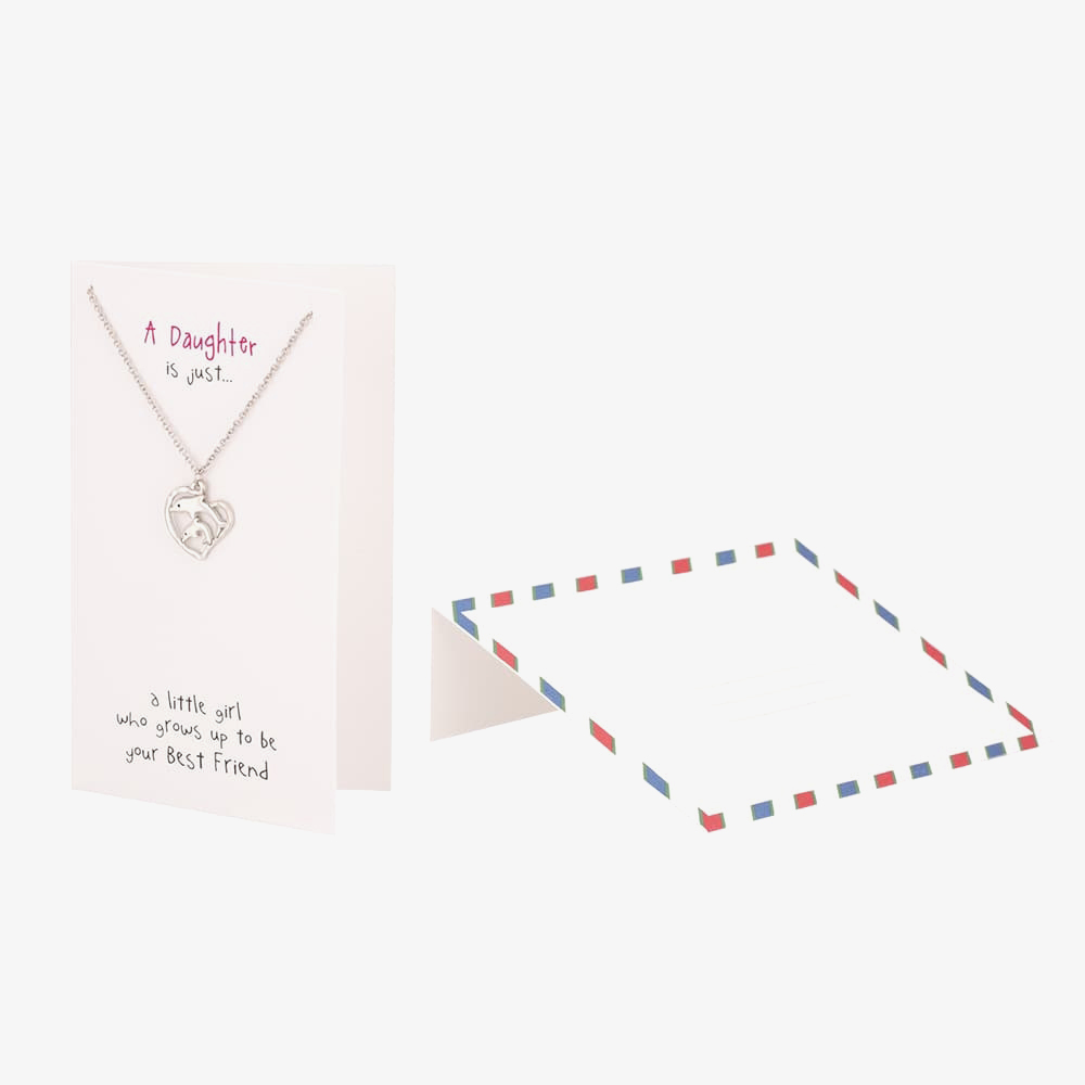 Sentiments Daughter Dolphin Heart Pendant 15955A