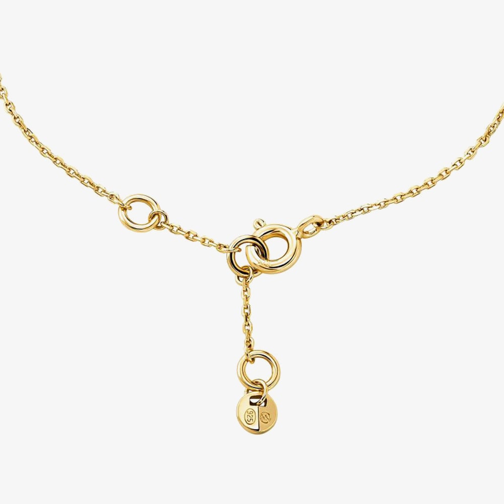Michael Kors 14ct Gold Plated Cubic Zirconia Logo Padlock Bracelet MKC1631AN710