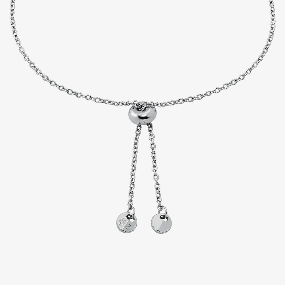 Michael Kors Love Sterling Silver White Cubic Zirconia Heart Charm Bracelet MKC1748CZ040