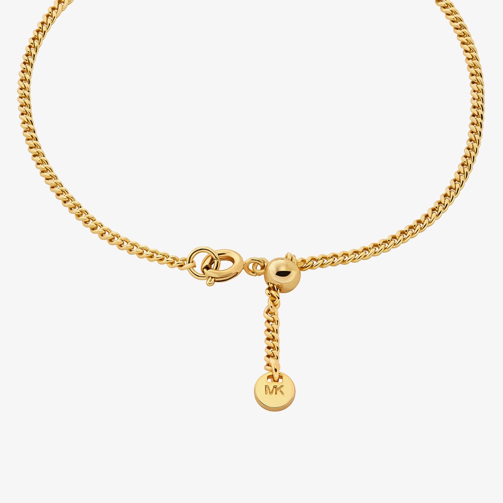 Michael Kors Gold Tone Cubic Zirconia Logo Bracelet MKJ8577931