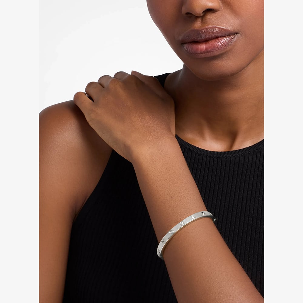 Michael Kors Silver Tone Plated Cubic Zirconia Logo Bangle MKJ8650040