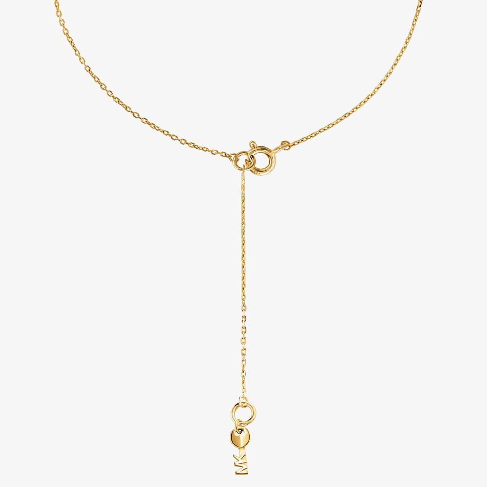 Michael Kors Custom 14ct Gold Plated Logo Starter Necklace MKC1108AN710
