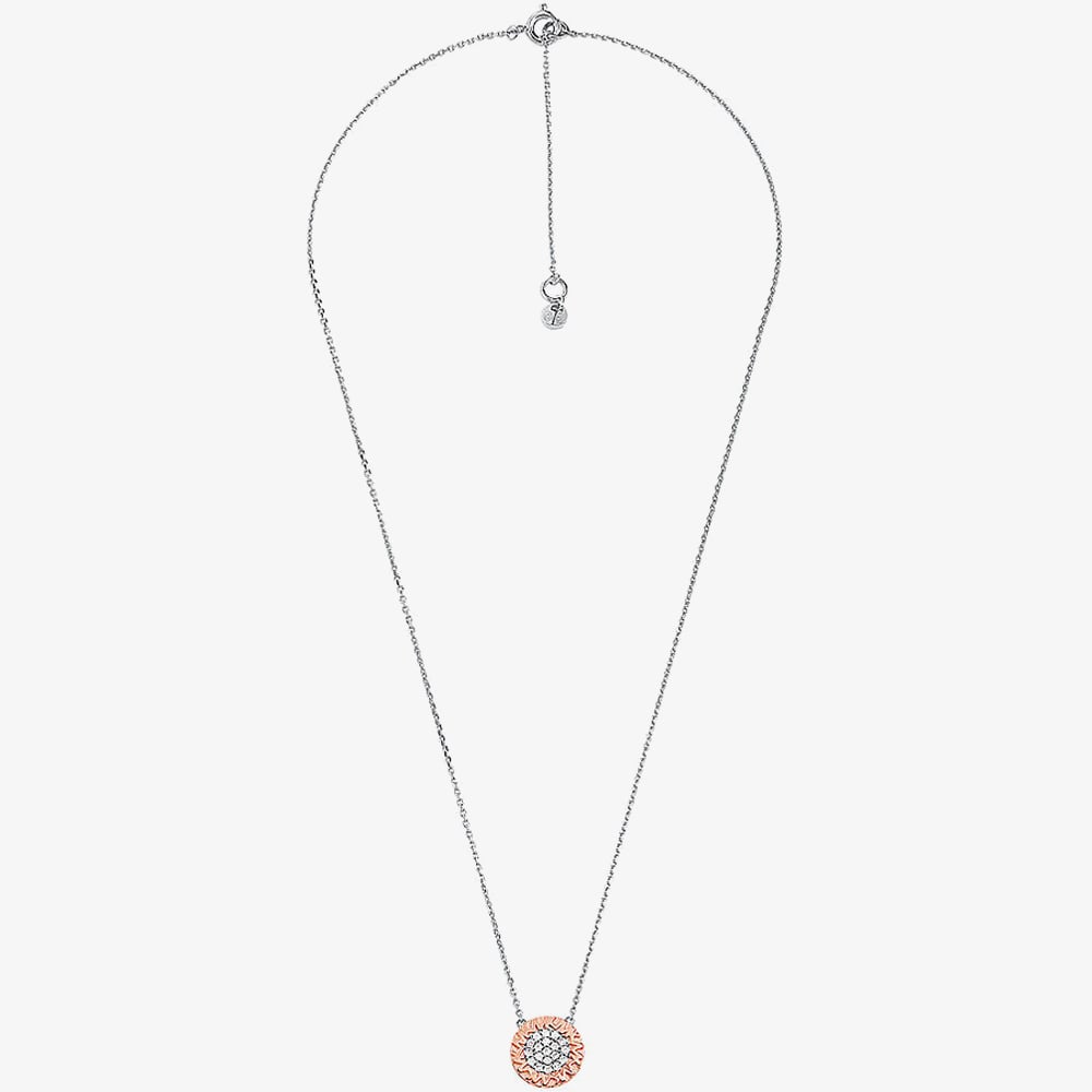 Michael Kors Premium Two-Tone Logo Disc Necklace MKC1587AN931