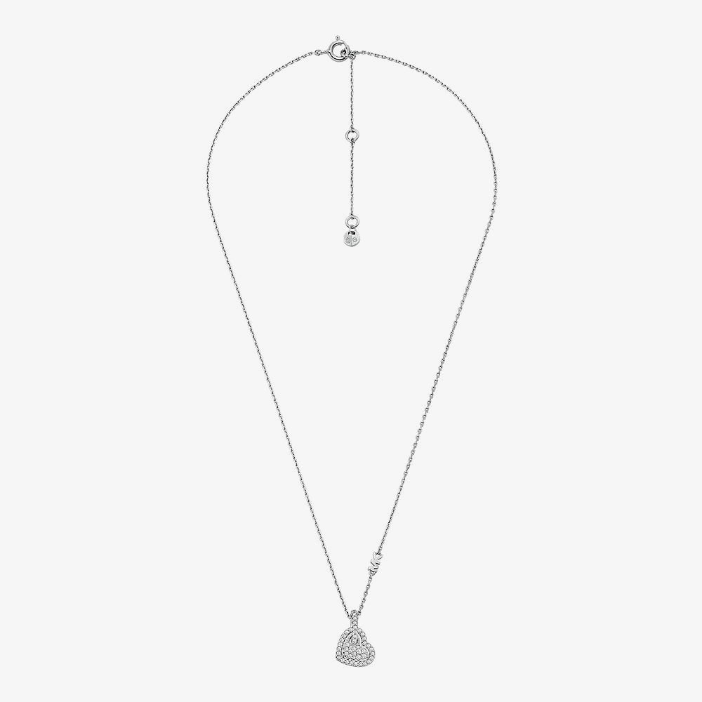 Michael Kors Love Sterling Silver Cubic Zirconia Heart Pendant Necklace MKC1747CZ040