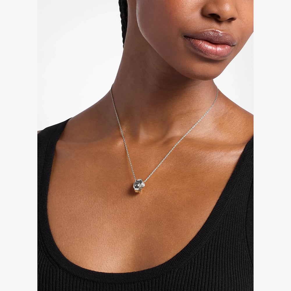 Michael Kors Silver Tone Plated Cubic Zirconia Interlocking Pendant MKJ8654040