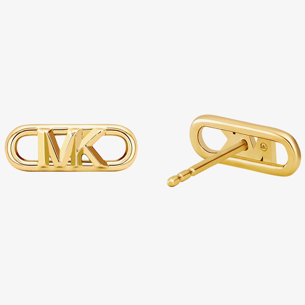 Michael Kors Premium MK Statement Link Gold-Tone Sterling Silver Stud Earrings MKC164300710