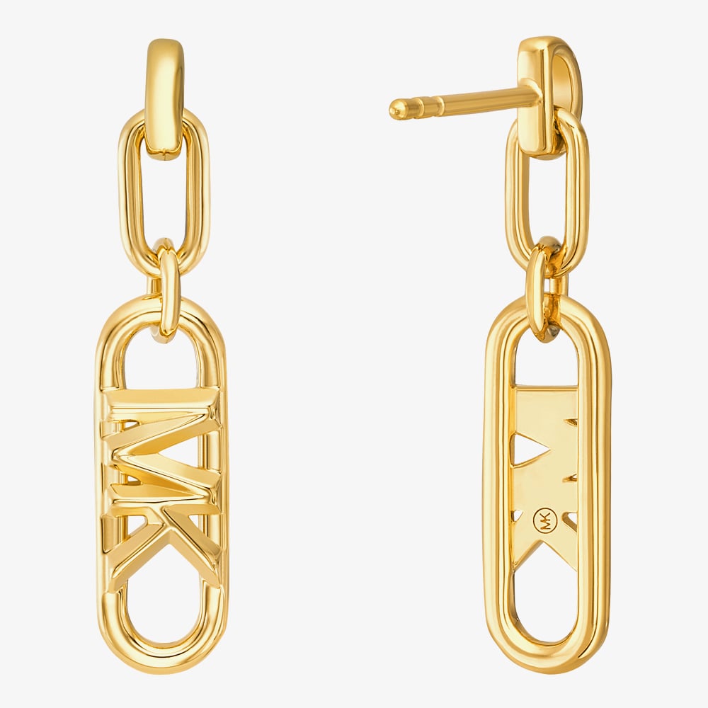 Michael Kors Premium MK Statement Link Gold-Tone Sterling Silver Dropper Earrings MKC164400710