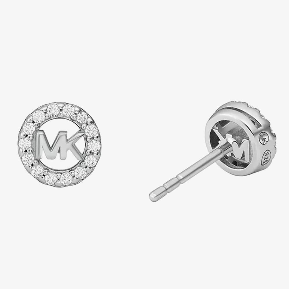 Michael Kors Silver Round Crystal Halo Stud Earrings MKC1727CZ040