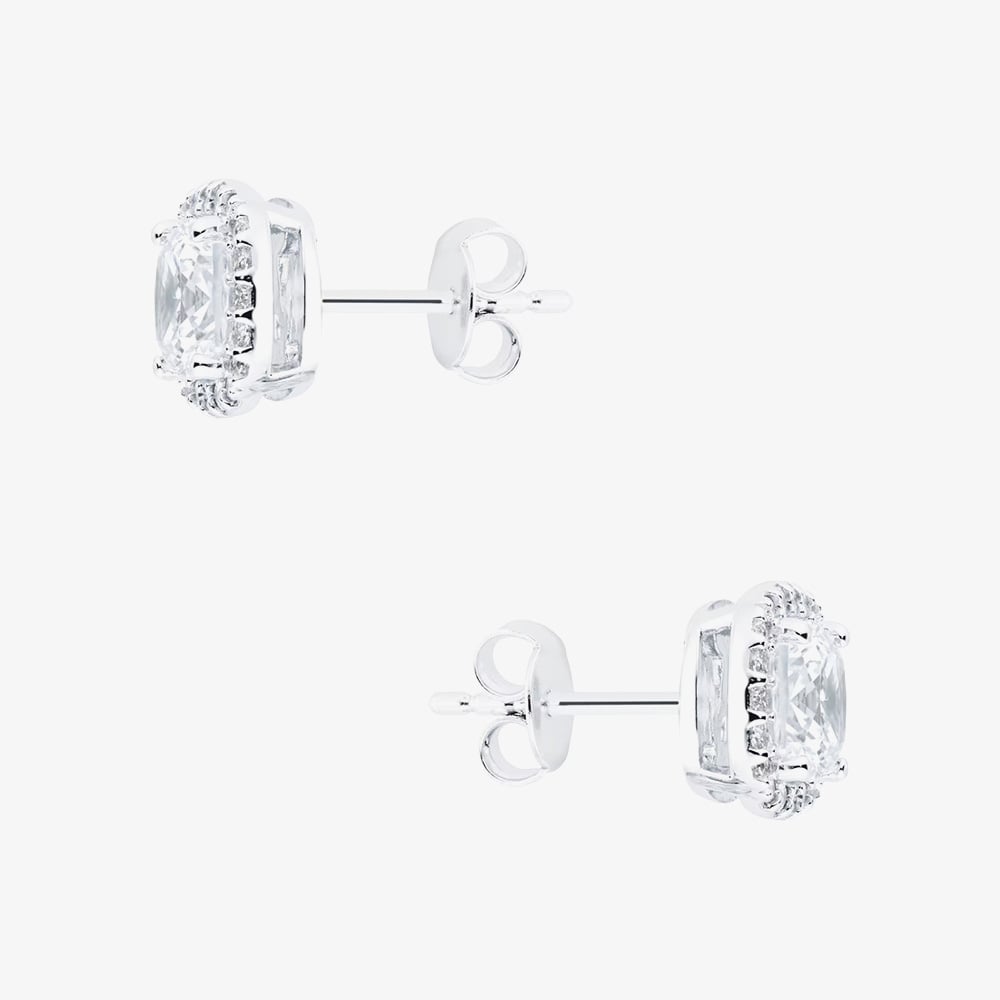 Michael Kors Brilliance Sterling Silver Cubic Zirconia Halo Stud Earrings MKC1405AN040