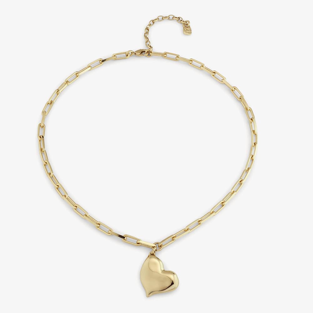 UNOde50 Heartbeat Gold Plated Heart Pendant Necklace COL1669ORO0000U