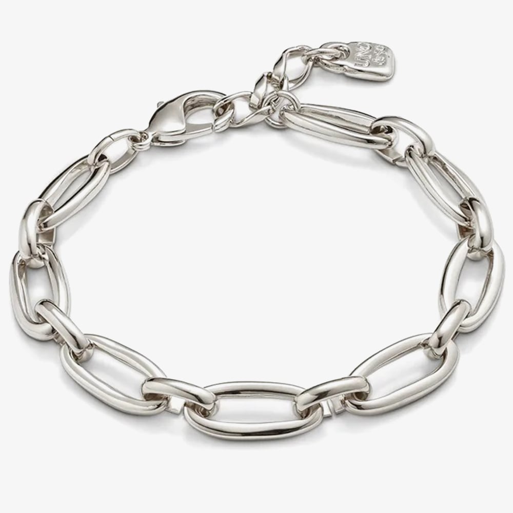 UNOde50 Extraordinary Alien Silver-Tone Medium Oval Link Bracelet PUL2263MTL0000M