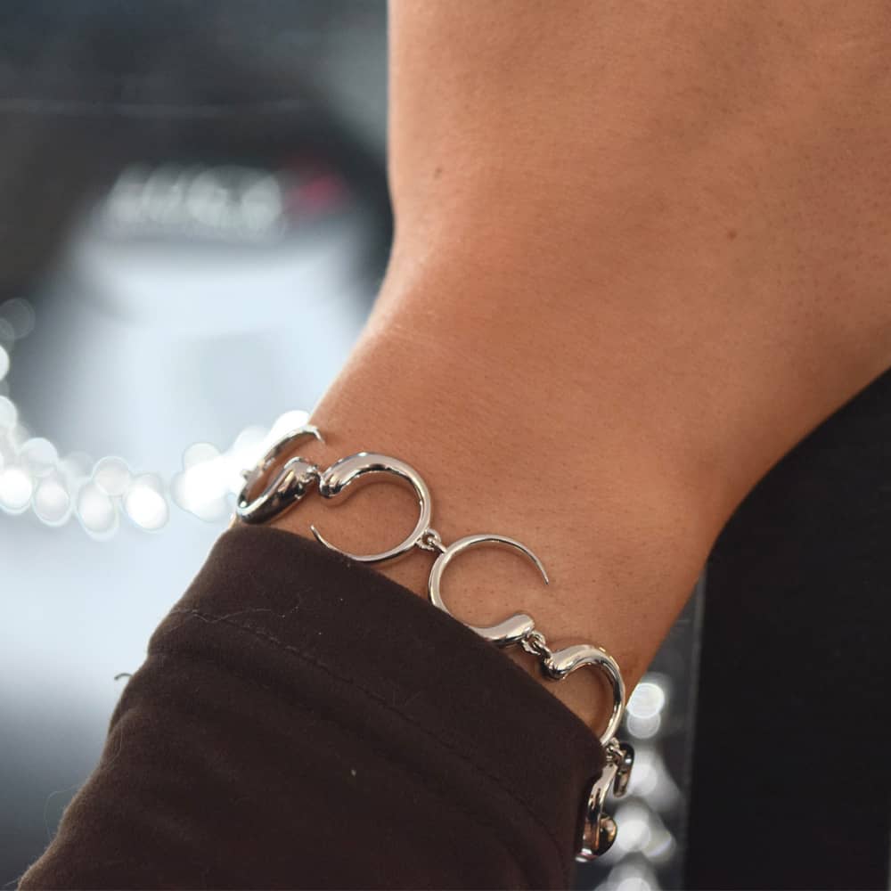 Lucy Quartermaine Silver Luna T Bar Clasp Bracelet LB1