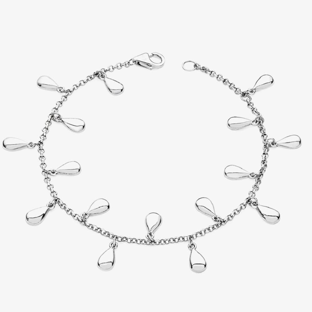 Product photograph of Lucy Quartermaine Silver Tear Drop Dangle Charm Bracelet Tdb4 from The Jewel Hut