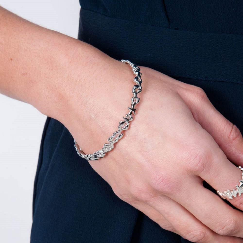 Lucy Quartermaine Silver Thin Splash Bangle SBG3