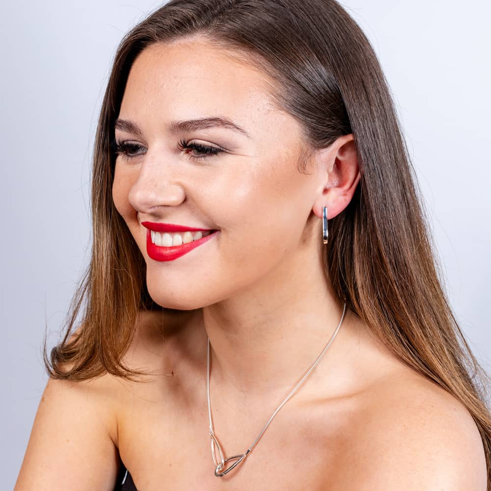 Lucy Quartermaine Silver Large Linked Petal  Necklace PP3