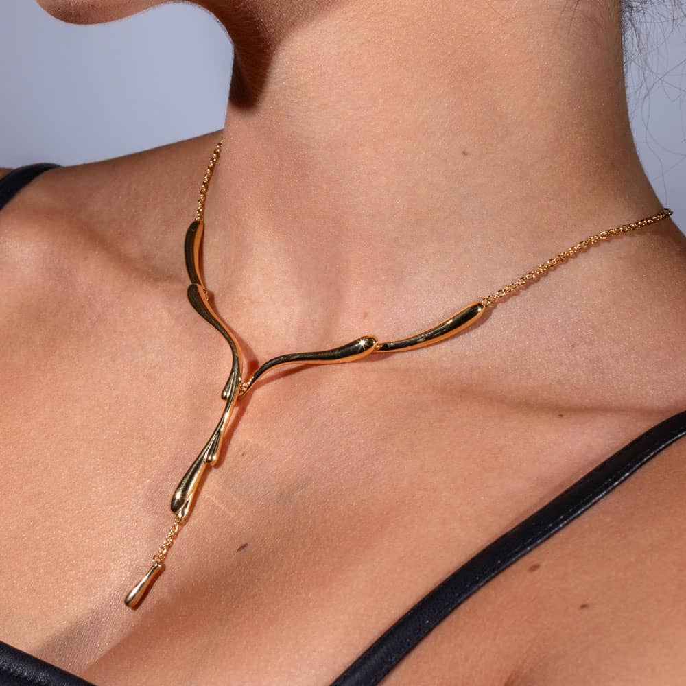 Lucy Quartermaine Gold Vermeil Drop Dripping Necklace DN7G