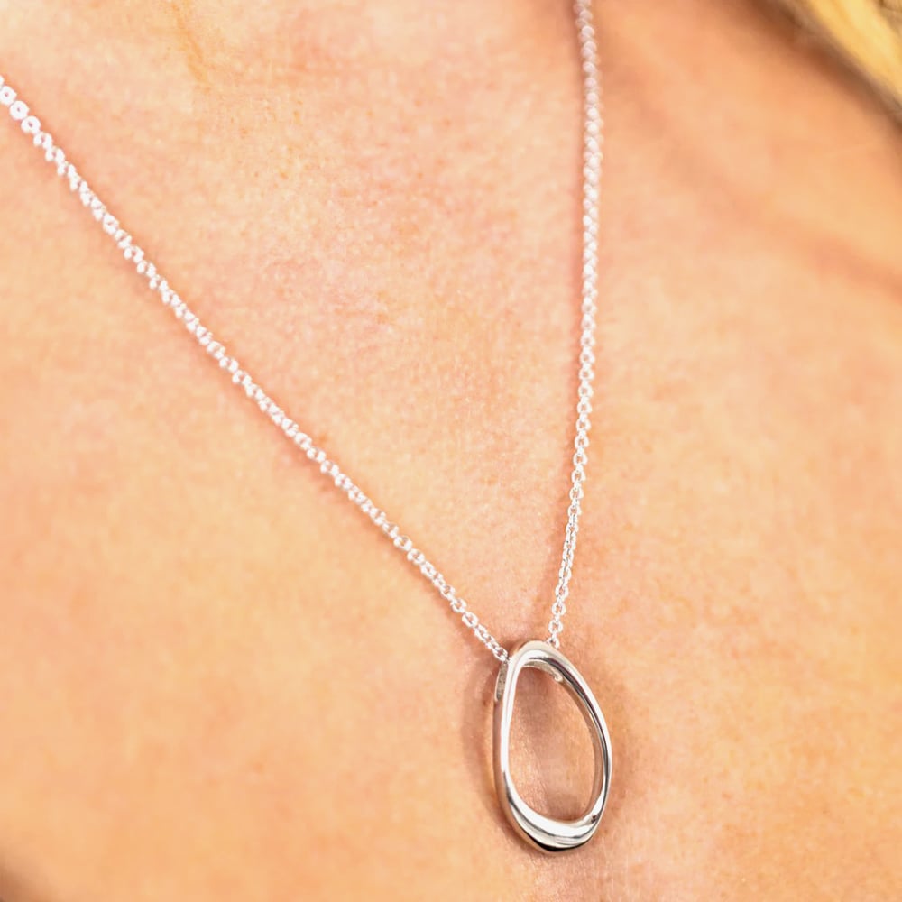 Lucy Quartermaine Volcan Sterling Silver Large Open Shape Pendant Necklace VP1