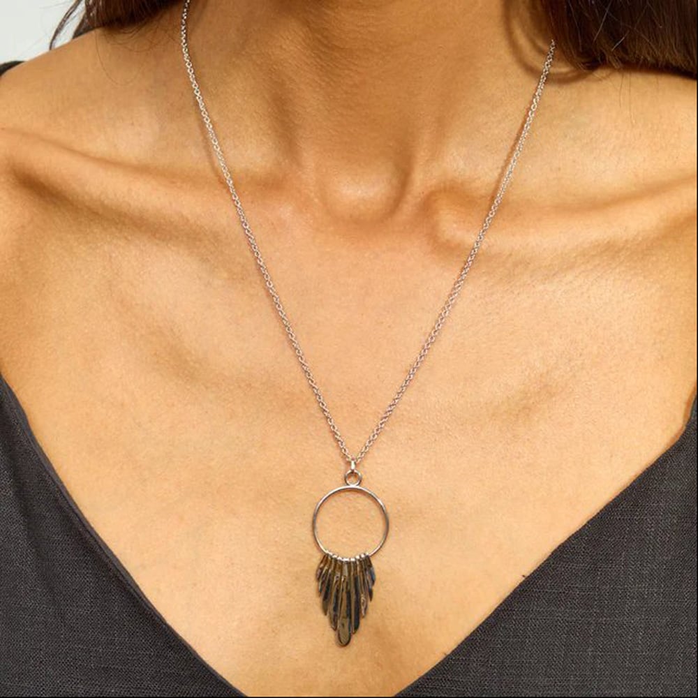 Lucy Quartermaine Sterling Silver Egyptian Temple Strand Pendant Necklace EP2